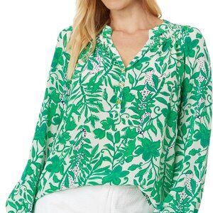 Lilly Pulitzer Elsa Leafy Silk Top